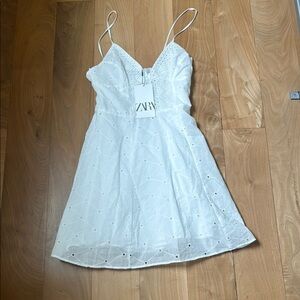Zara White Sleeveless Dress